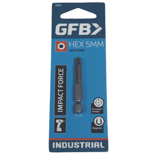 Drive Bit Hex : 5mm x 50mm 2PK