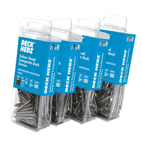 DeckHedz - Composite Deck Screw SS Timb : 10 x 65 - Box of 100 - Teak